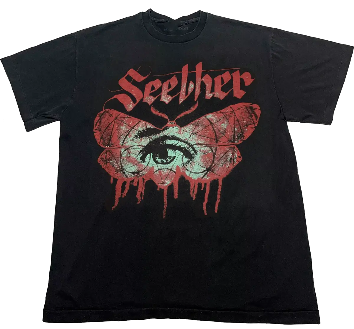 Seether Rock Band Concert Black T-shirt, Unisex Cotton One Side T-Shirt Fabric Menswear