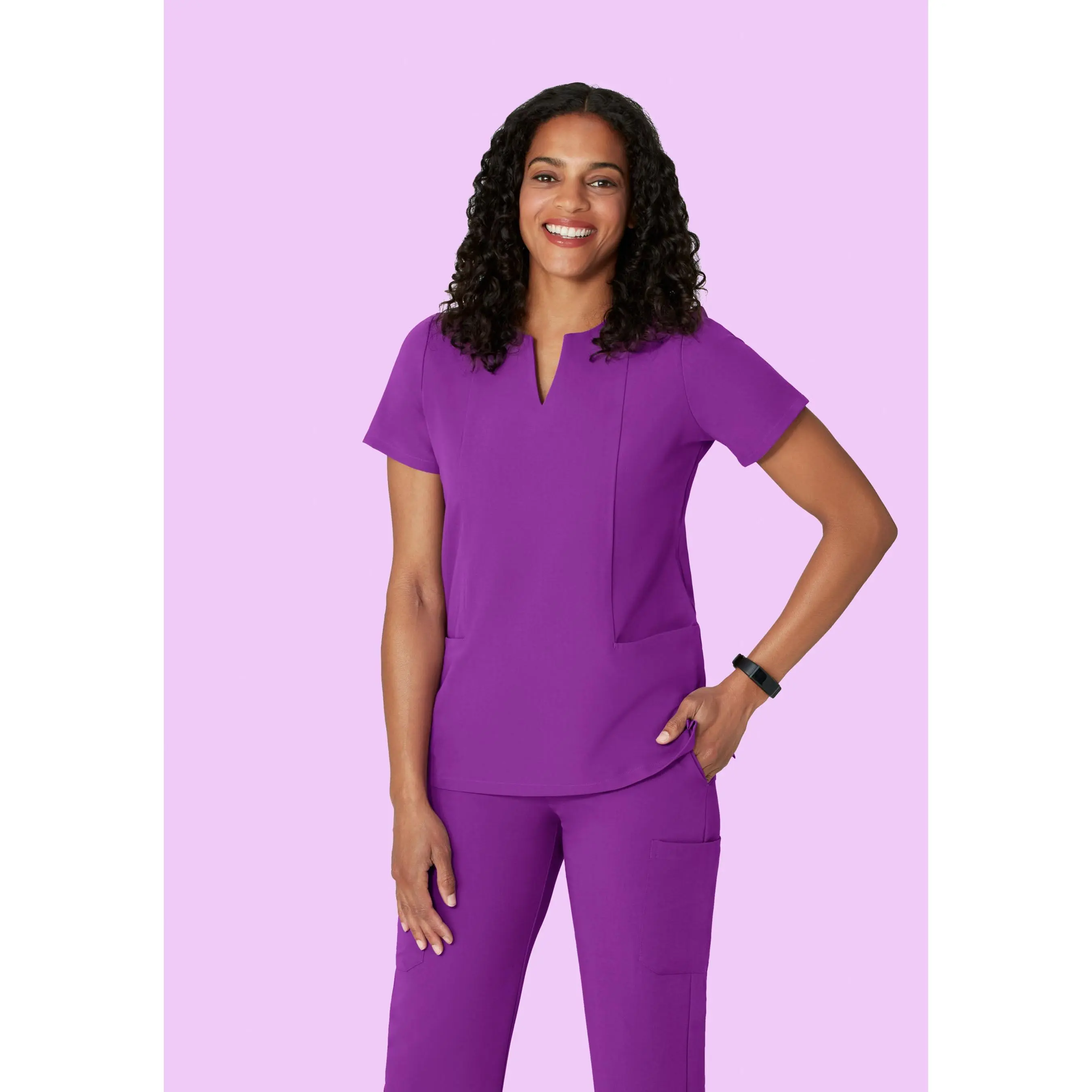 5 Pocket Notch Neck Top Cyber Grape