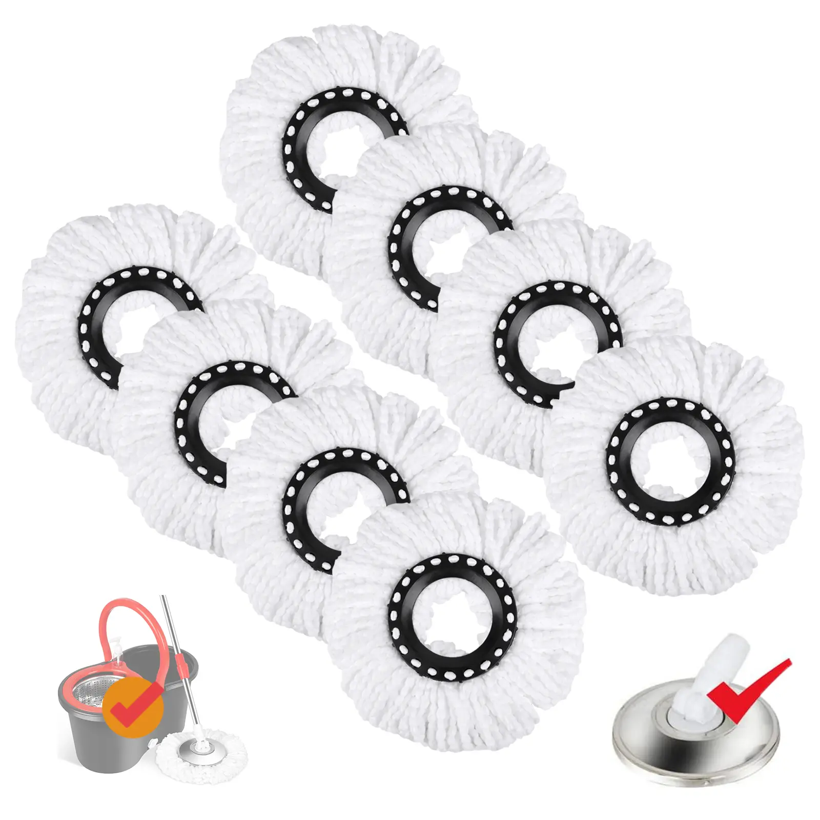 6.29inch Round Microfiber Replacement Mop-Not Suitable for All Size
