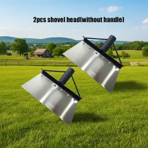 4-in-1 Multi-Purpose Flat-Head Shovel: Lawn edging shovel, weeding shovel, floor cleaning shovel, and snow shovel; heavy-duty steel handle; 12-inch stainless steel blade; 51-inch adjustable handle (two shovel heads do not include handles)