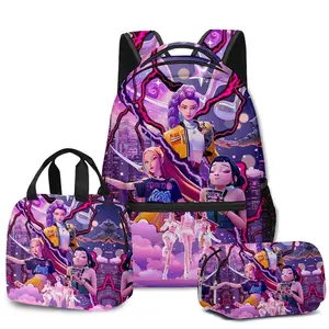2026 New 3D K-POP 3-Piece Set: School Backpack, Lunch Bag, and Pencil Case fashionable and versatile,casual and trendy, suitable for school