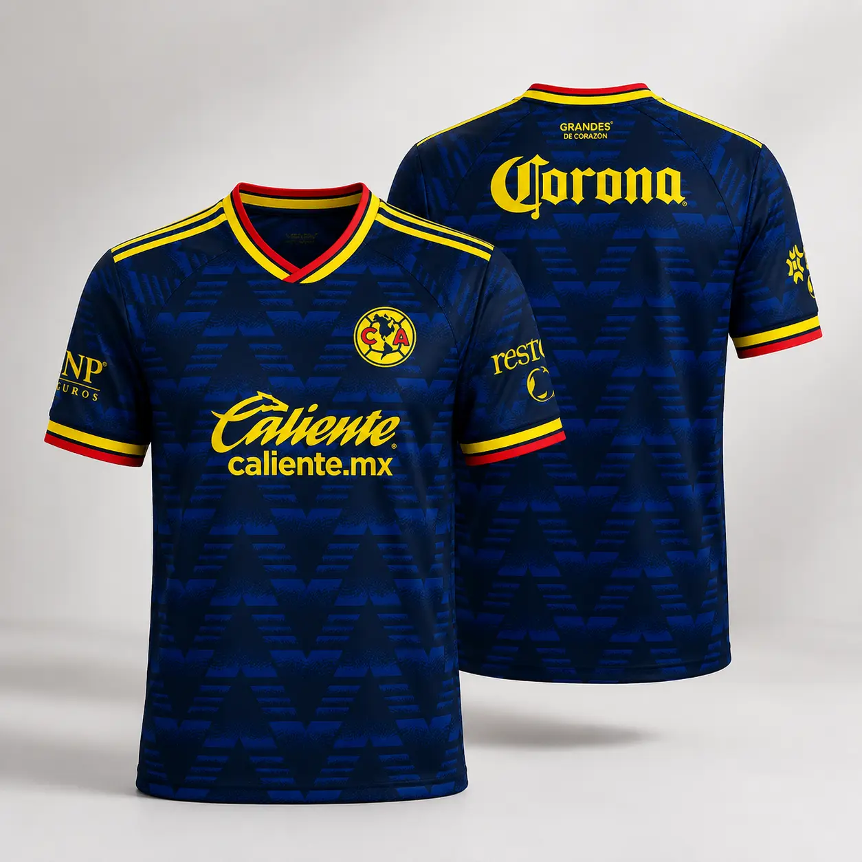 Club América Liga MX Soccer Jersey 2025/26, Yellow Navy Football Fan Shirt