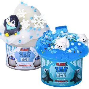 FINOCLAY 2 Pack Cloud Slime Kit for Kids,Soft Clear Slime with 8 DIY Accessories, Ice Age Theme Sensory Putty Toy, Premade Slime Making Kit, Fun Birthday Easter Party Favors for Girls & Boys