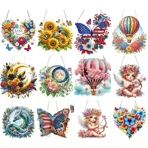 DIY Acrylic Special Shape  Diamond Art Painting Dots Hanging Pendant Ornament for Wall Decor