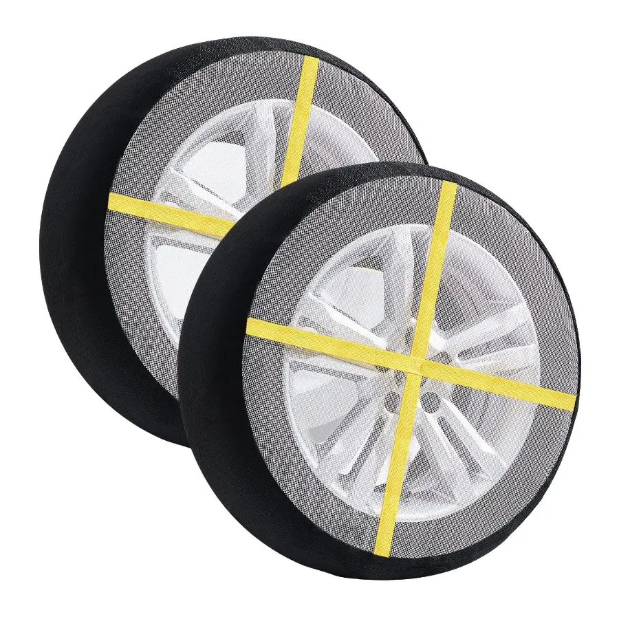 VEVOR Thickened Snow Socks for Tires, Full Coverage Tire Socks with Polyester Fiber, Snow Traction Tire Cover for Car, SUV, Pickup and Truck (Pack of 2)-Large