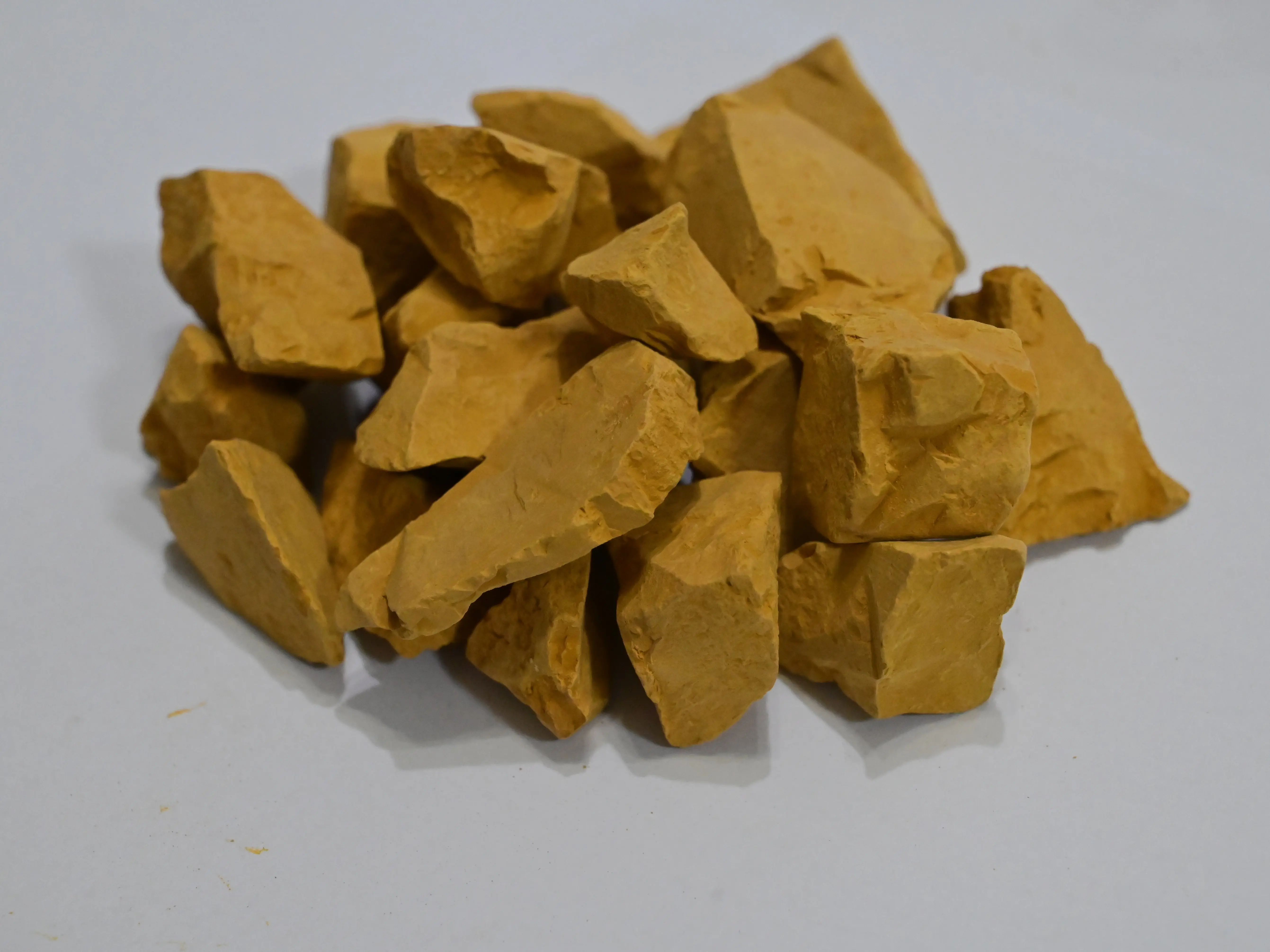 Premium Natural Golden Yellow Kaolin Clay Lumps, Mildly Sticky, 7 oz / 200g