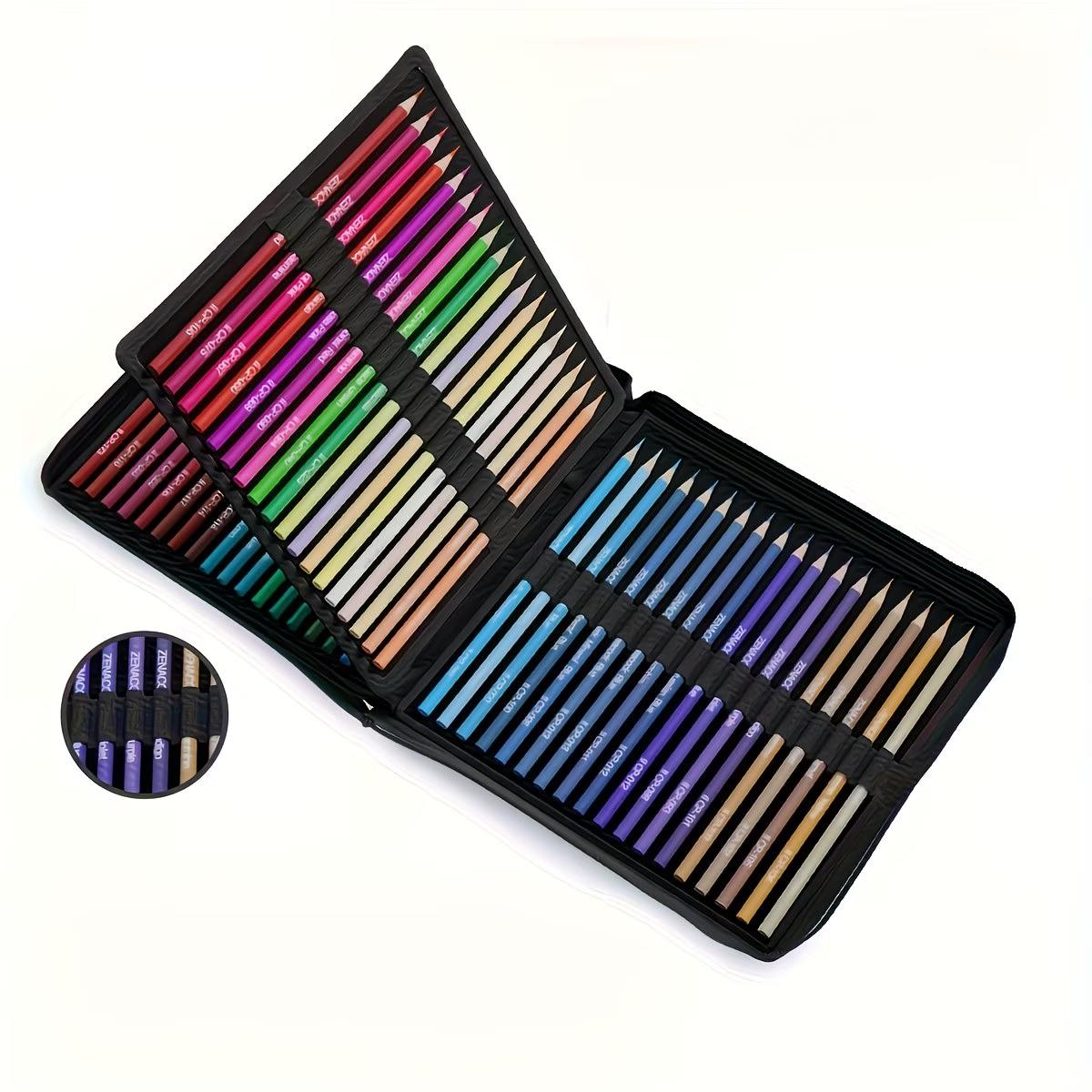 120pcs Professional Colored Pencil Shockproof Kit with Detachable Shoulder Strap,Extra-Large Capacity Portable Canvas Pencil Case Set,For Professional artistic use,Artists Drawing Coloring Sketching