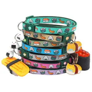 Sushi Rolls Safety Breakaway Cat Collar by Pugs2Persians Kawaii Japanese Japan Onigiri