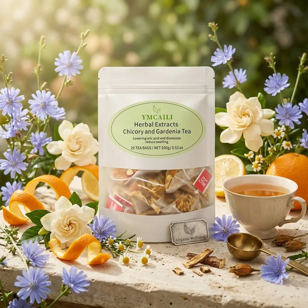 Chicory & Gardenia Herbal Tea Bags 20 Count 100g | All-Natural Floral Citrus Blend, Light Refreshing Caffeine-Free Daily Wellness Sachets