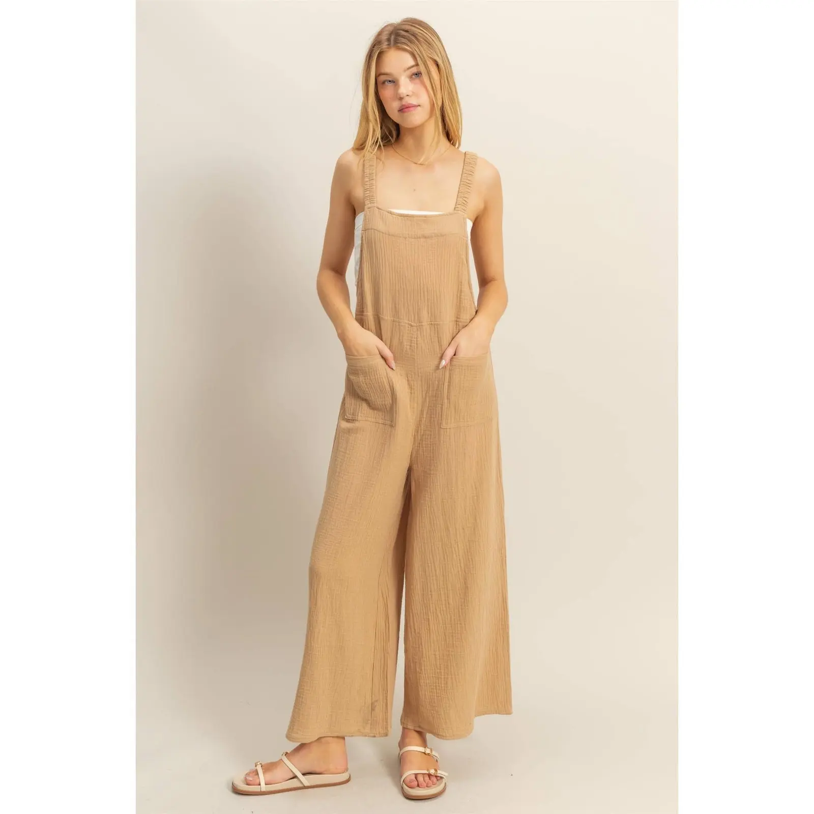 Cotton Double Gauze Maternity & Nursing Jumpsuit
