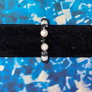 Black marble bead bracelet