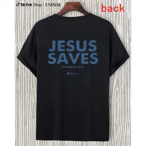 Romans 10:9 - JESUS SAVES Shirts | Graphic Christian Tee Shirts Designed For Both Men and Women Menswear Top