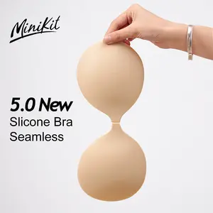 Minikit Silicone adhesive bra seamless sticky invisible push up bra for tank top.Dress for womenswear Comfort bras straplessbra push bra wireless bras for women minimizer bra