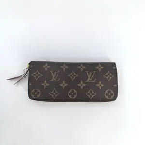 Pre-owned Louis Vuitton Canvas Small Leather Goods Monogram Clemence Wallet Fuchsia BF0027 NO2