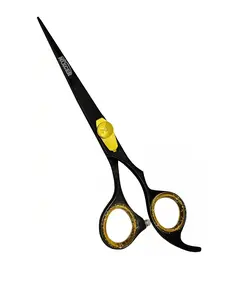 Nixcer 7" Hair Cutting Scissors – Razor Edge Blade, Fine Adjustment Stainless Steel Shears for Professional Use on Men, Women & Babies – Black Design