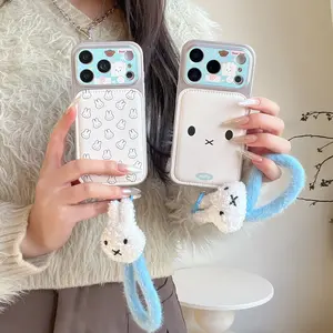 Blue Colorblock Miffy Rabbit Phone Case for iPhone 17pro Max/17pro/17/16pro Max/16pro/16/15/14/13, Durable Fashion Design