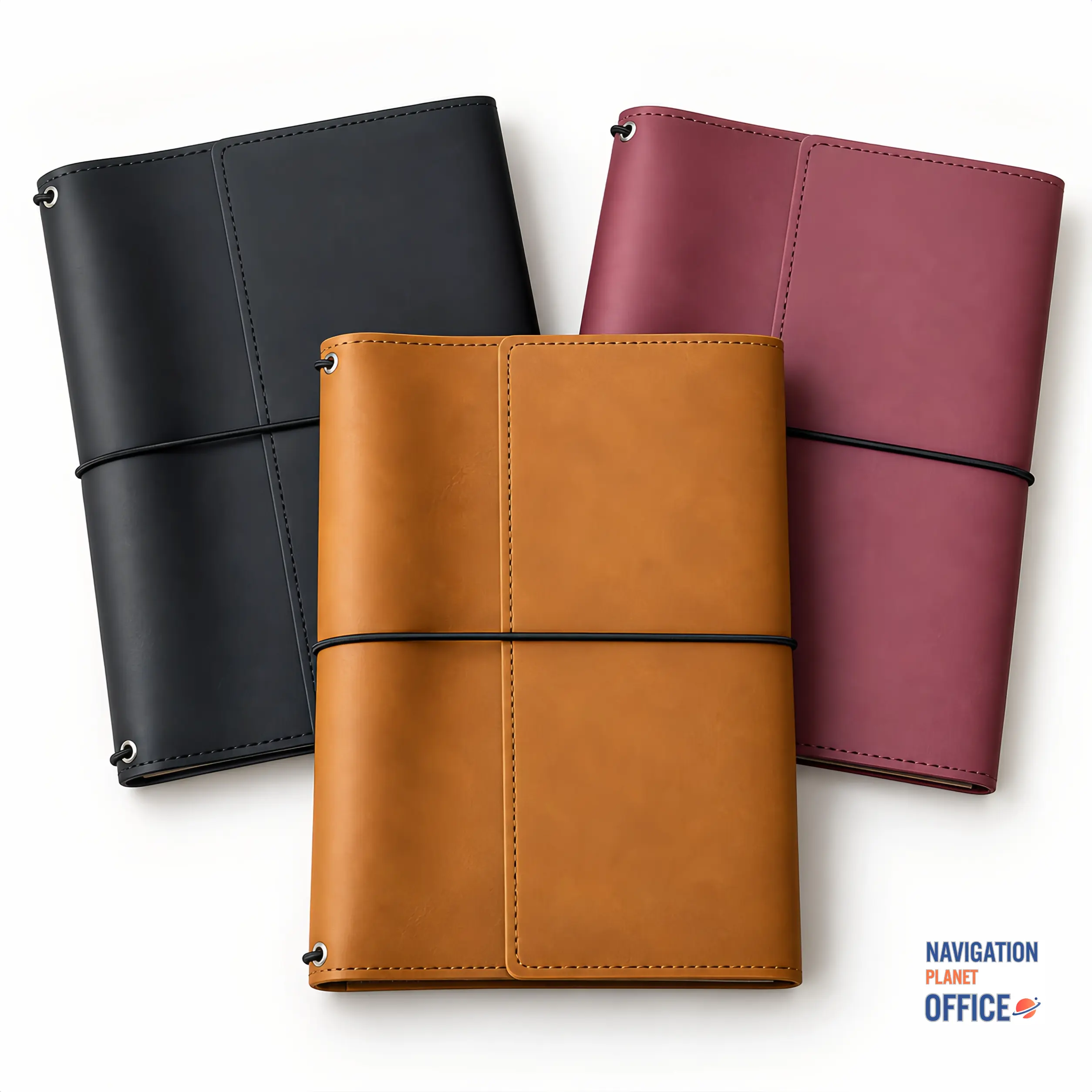 A5 Notebook Cover, Trifold Journal Cover with Elastic Closure, Fits A5 Inserts, Travel Planner Cover Only