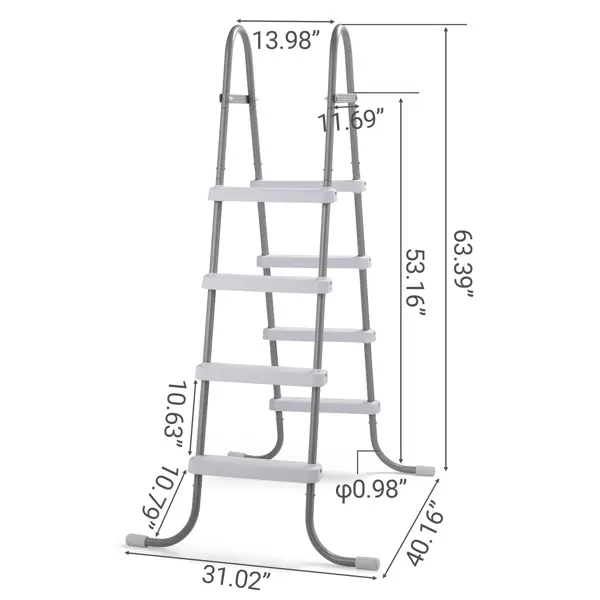 4-Step,52in,White and Grey