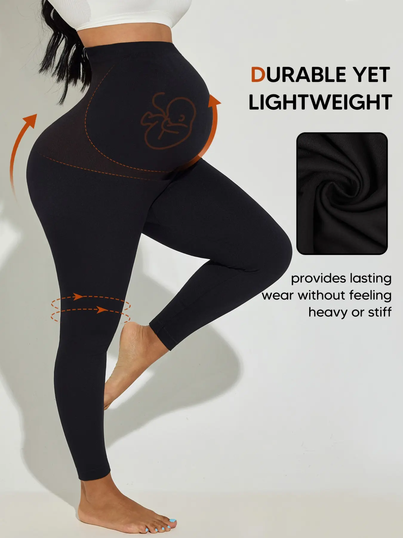 Pregnant Belly Support Leggings, High Waist Pregnancy Pants, Full Abdominal Support, Seamless Soft Stretch, Fall & Winter Wear, Prenatal Maternity Clothing, Maternity Clothes, Maternity Apparel
