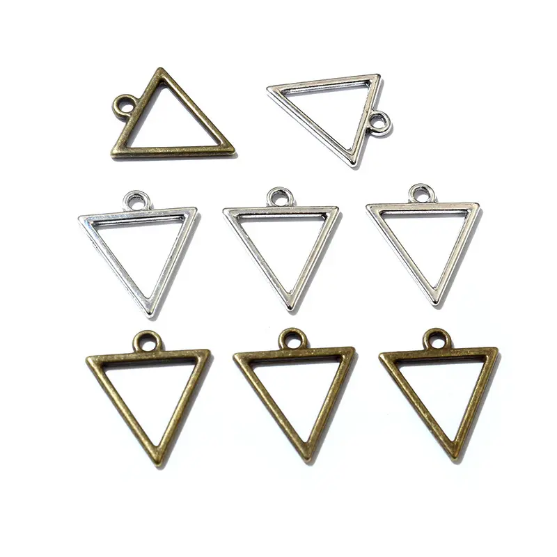 50pcs 18x16mm Hollow Triangle Zinc Alloy Metal Charms Pendat DIY Jewelry Making Accessories Findings
