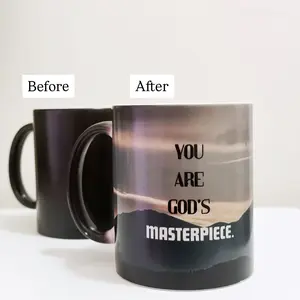 God Heat Color Changing Mug Statement You Are God's Masterpiece Reusable Drinkware Ceramic