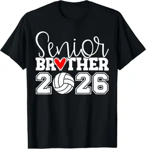 100% Cotton Senior Volleyball Brother 2026 Class of 2026 Graduation T-Shirt