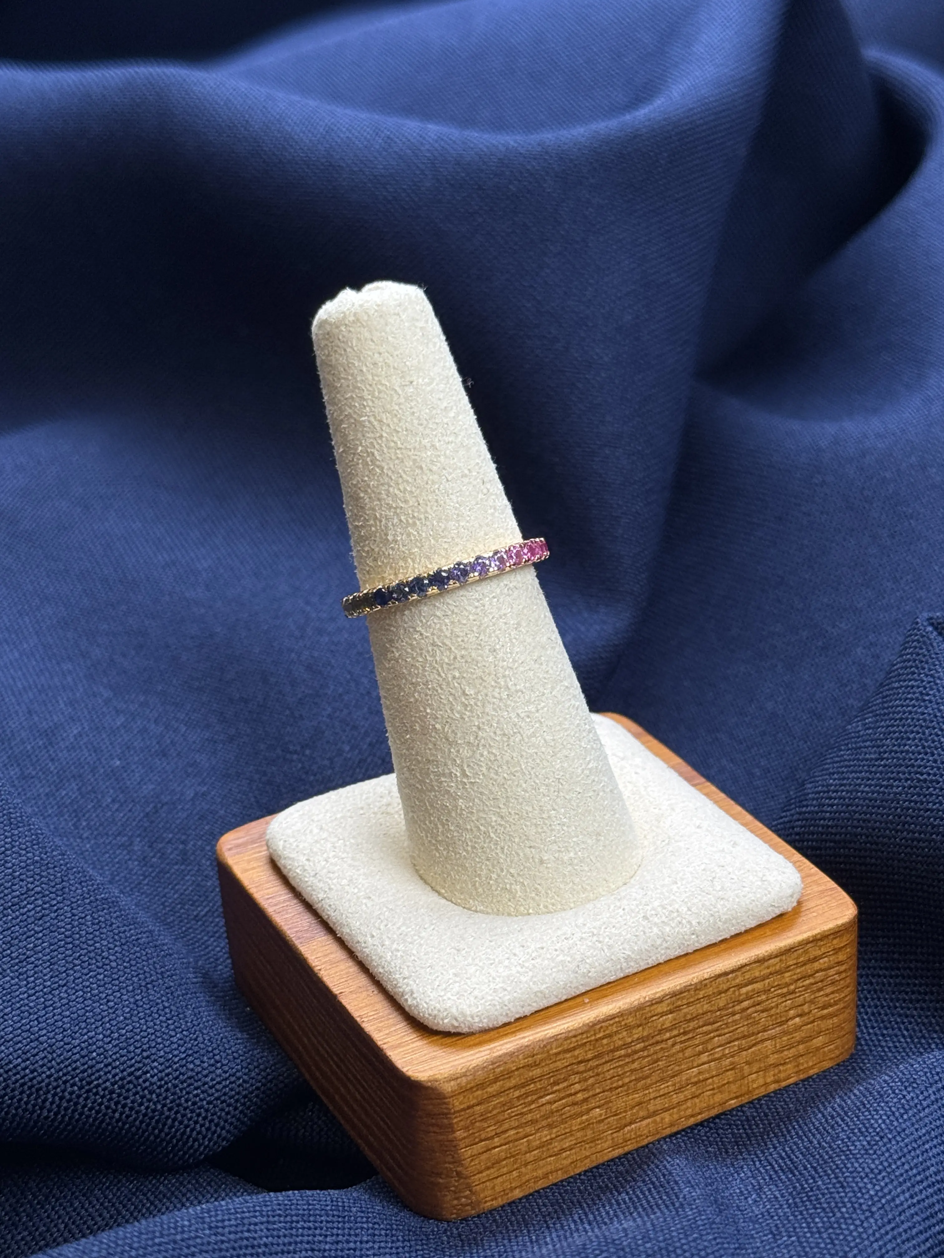 Size 8 Certified Lab Grown Round Sapphire Ring