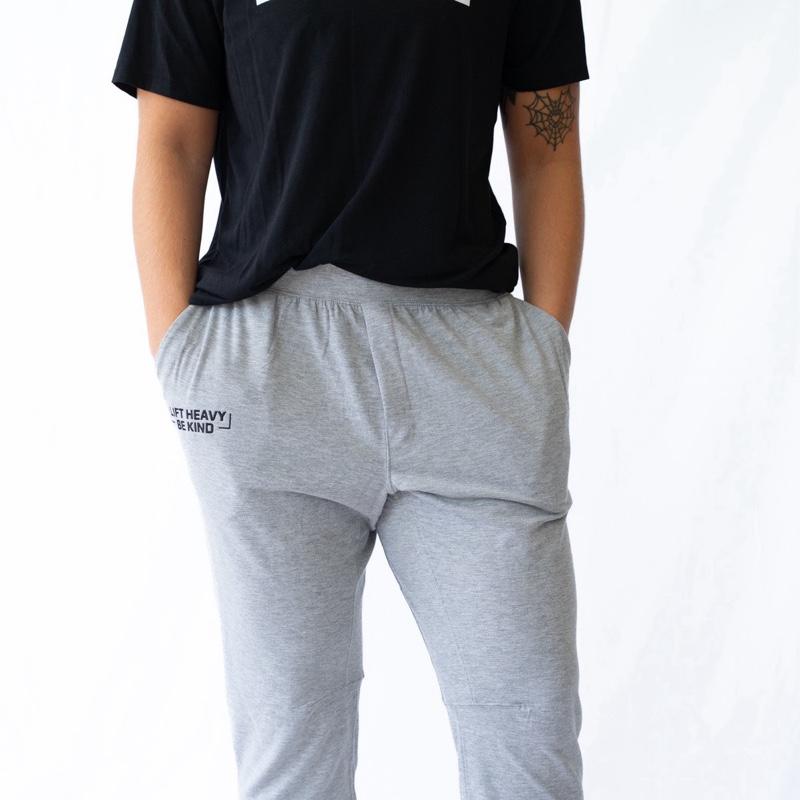 LHBK Bracket Joggers Grey Unisex Mid Rise Sweatpants with Interior Drawstring & Side Pockets True to Size Athleisure Fit