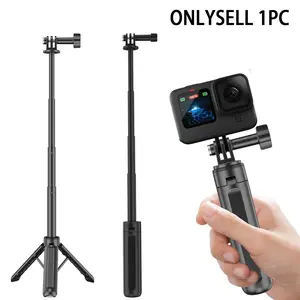 Selfie Stick Tripod for Sports Cameras, Extensible Floating Handle, Adjustable Tripod Stand, Compatible with Gopro Dji Action Insta360, Perfect for Live Streaming Video Blogs, Video Recording Equipment