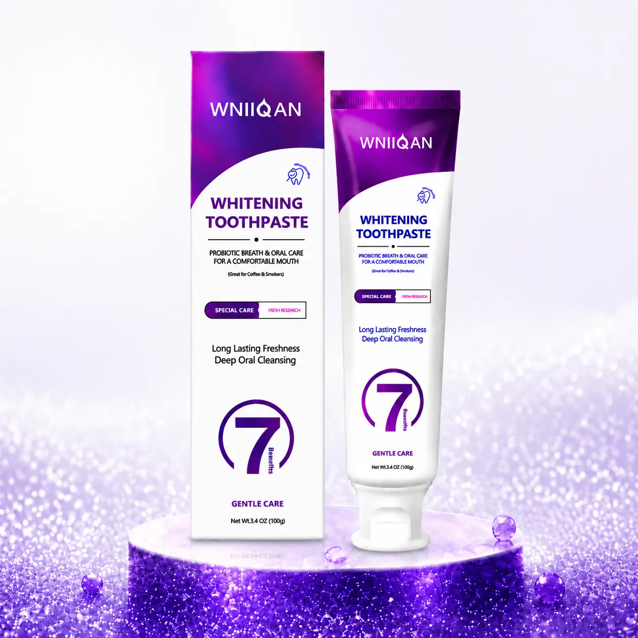 WNIIQAN Whitening Toothpaste, Probiotic Oral Care Toothpaste, Fresh Breath Formula, Gentle Enamel Care, Daily Smile Care
