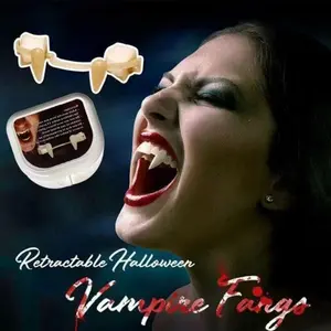 1 Pc Vampire Teeth, Dentures, Zombie Teeth, Tiger Teeth Cosplay Party Decorations, Halloween Gifts