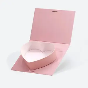 Geoto 6 pack 8"x6"x2" Bulk Pink/Red/White/Black Single Heart Shaped Valentine's Day Treat Fillable Gift Packaging Boxes