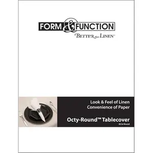 212 MAIN Linen Look Airlaid Paper Round Tablecover - 82 in. White, Disposable, Case of 12, Ideal for Family Home, Festive Parties & Room Decor