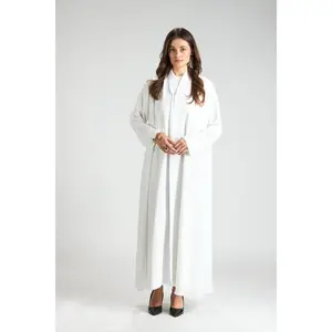 The Ivory Serenity Abaya 3 Pieces Japanese Silk