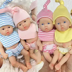 1 PC/6 Inch Mini Palm Silicone Boys&Girls Reborn Dolls 4 Styles Handmade Painted Full Body Soft Solid Silicone Reborn Dolls For Toys
