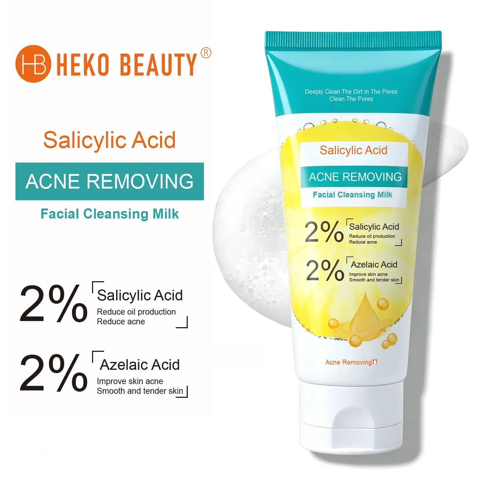 2% Salicylic Acid Cleanser for Acne & Oil Control, Deep Pore Clean, Ph-Balanced Foaming Face Wash, Ideal for Oily & Acne-Prone Skin
