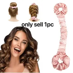 Heatless Hair Curler Satin Rod with Scrunchie, Large Size for Voluminous Curls, No Damage Overnight Styling, Secure Hold & Wrap-Tight Design, Overnight Sleep-In Hair Tool for Bouncy Heatless Curls & Overnight Blowout Rods