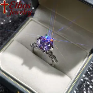 Ethos Starry Sky Cut, Carat Ice Green Water Drop Inlay, 5A Grade Ice Green Cubic Zirconia, Suitable for Women, Wedding Ring Set, Promise Ring, Suitable for Wedding Parties, Travel, and Dates Artificial Gemstone Engagement Rings Synthetic Round