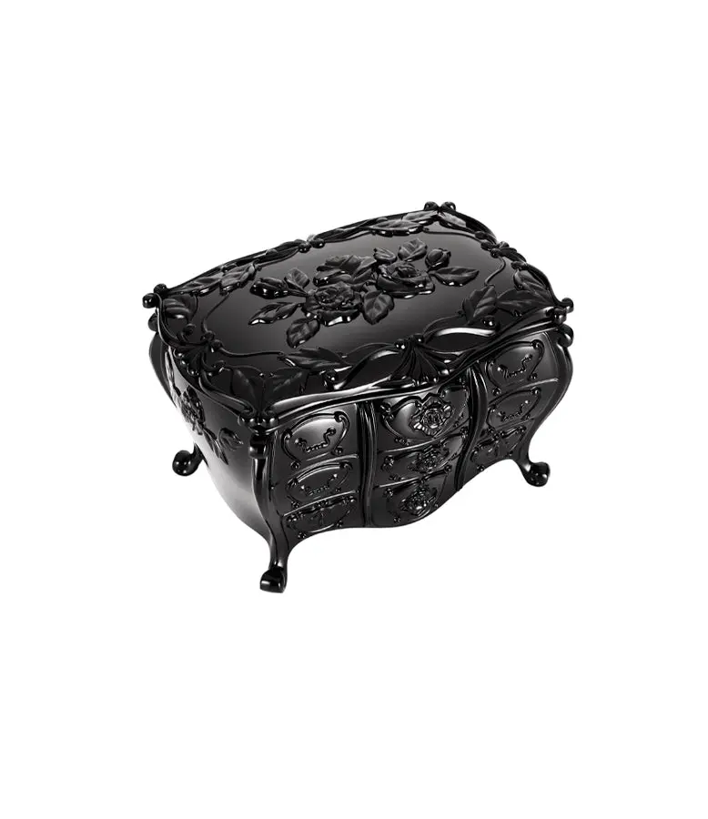 Albino Beauty Box A – Luxurious Black Resin Makeup Storage Box with Mirror | Ideal Vanity Decor for Organizing Jewelry & Beauty Tools
