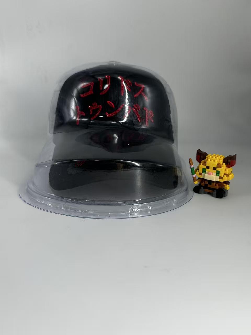 Red Embroidered Smiley Flower Streetwear Snapback Hat - Black Japanese Style Hip Hop Baseball Cap, Unisex Adjustable Urban Street Style Headwear