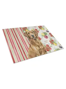 Carolines Treasures WDK8167LCB Printed 11.25x15.25 in Rectangle Kitchen Chopping Board, 11-inch Chesapeake Bay Retriever & Vegetables Design Glass Board