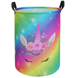 Large Storage Bins Pretty Toys Box Kids Hamper Laundry Gift Basket Canvas Collapsible Organizer Bin for Home/Dorm/Kitchen/Pet/Office/Closet/Shelf/Gift Baskets Lightweight