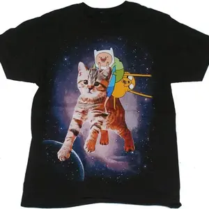 Adventure Time Inspired Men's T-Shirt - Finn & Jake in Space Design - Vintage Graphic Tee – Unisex S-3XL – Menswear & Womenswear – Streetwear Tops – Casual Cotton Crewneck Shortsleeve T-shirt - Trending TikTok