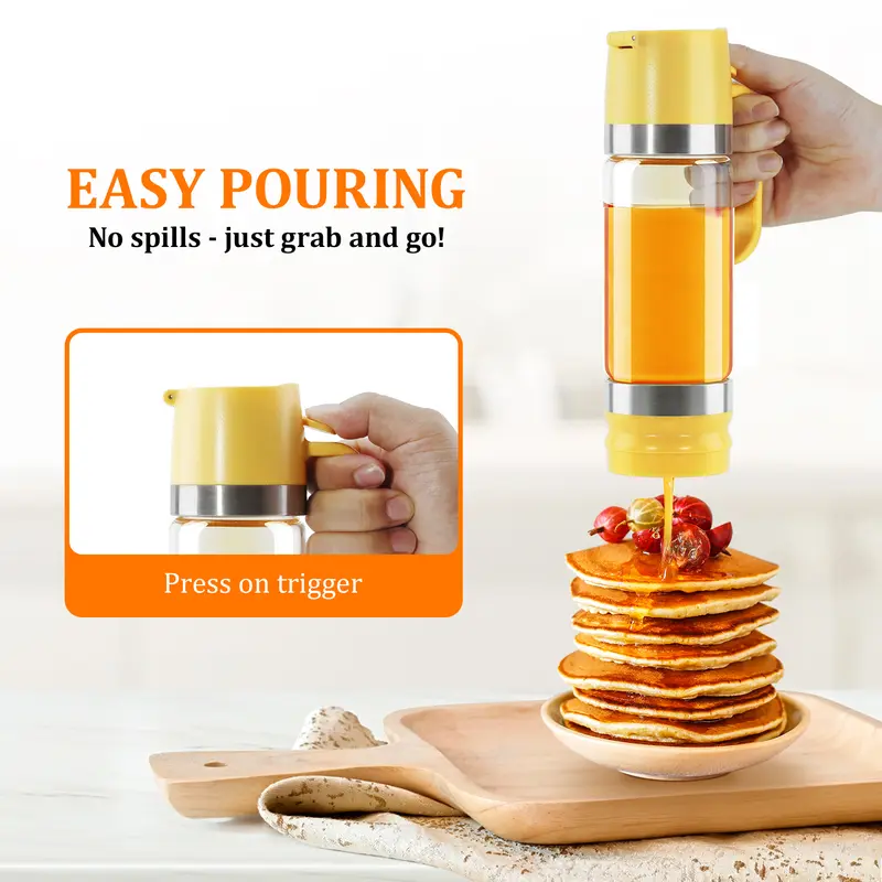 Aelga Glass Honey Dispenser Pot, No Drip 9 OZ Honey Jar With Handle, Syrup Dispenser For Coffee - View #6