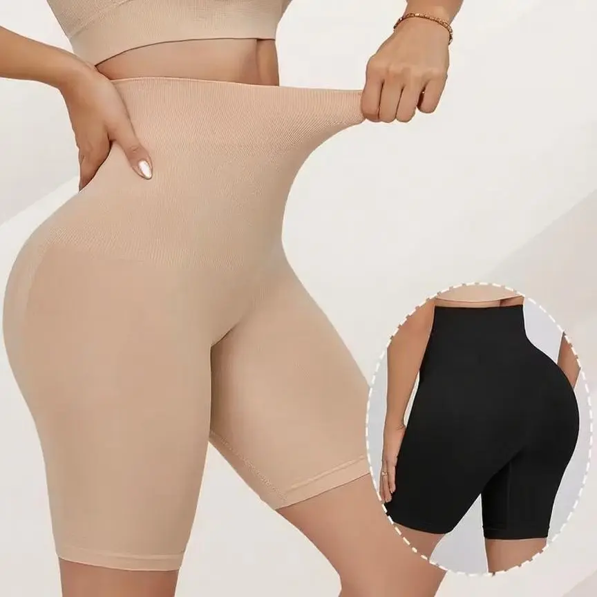 Women's 2 Pack Shapewear Shorts, Basic Minimalist High-Waisted Polyamide Body Shaper for Comfortable Tummy Control, Thigh Slimming & Postpartum Support