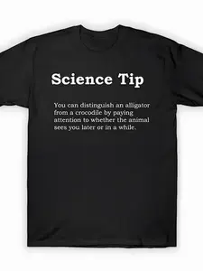 Men'S Funny Science Tip Graphic T-Shirt| Black with White Text - Soft Breathable Tee for Everyday and Formal Wear - Birthday/Holiday Gift for Science Lovers - Machine Washable Casual Streetwear Top, Humorous Design, Comfortable Material