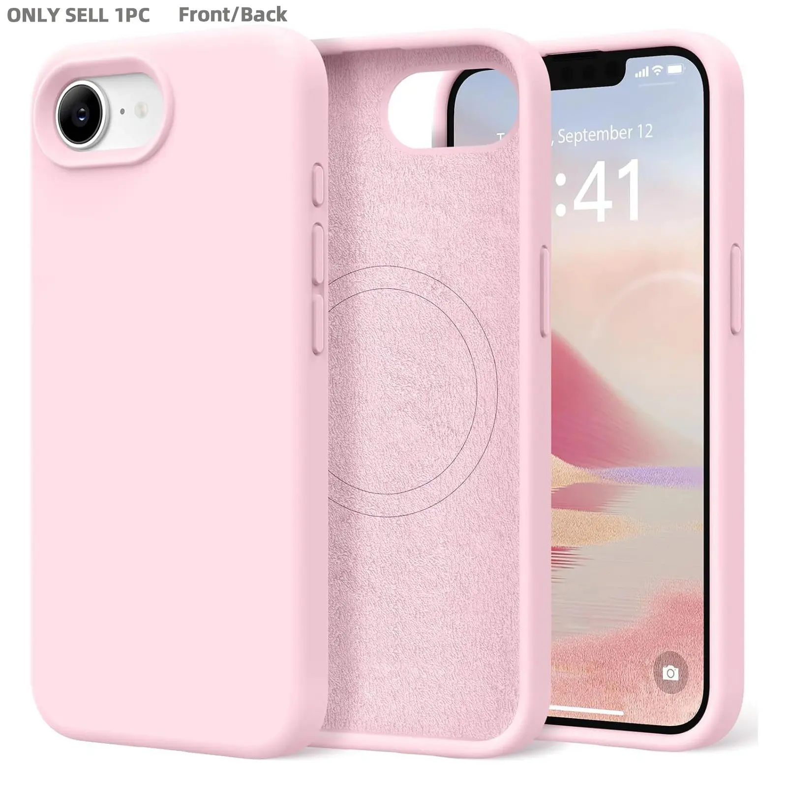 Magnetic for iPhone 17E 16E Case Cover, Compatible with MagSafe, [Soft Anti-Scratch Microfiber Lining] TPU Soft Shell Shockproof Slim Silicone Protective Smartphone Cellphone Phone Case Protector for iPhone 16E 17E 6.1" Accessories