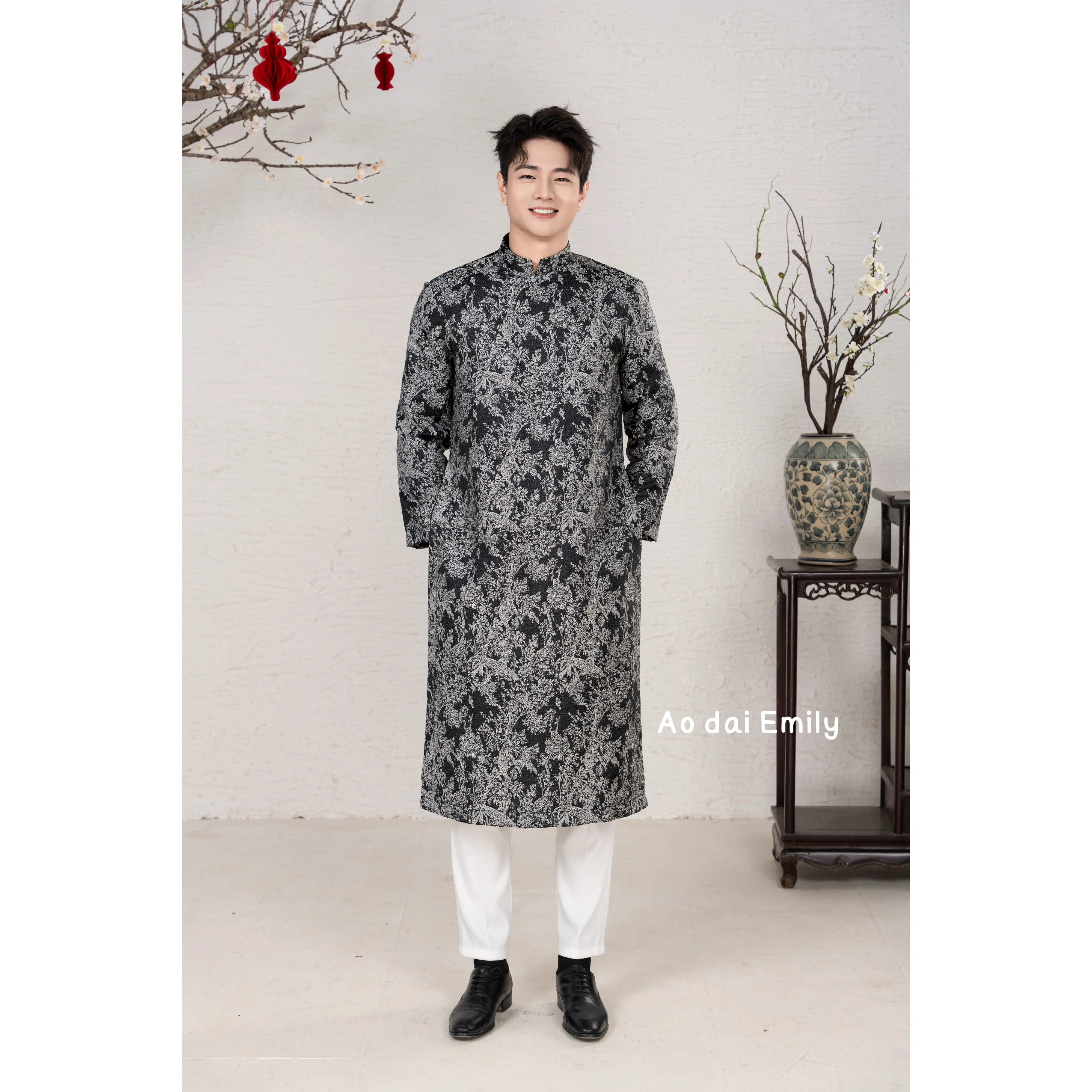 Black Ao dai for men| Mateo