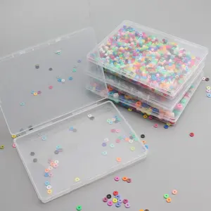 Transparent Plastic Storage Box, Jewelry Bead Organizer, Earrings DIY Craft Supplies, 1pc/2pcs, Ideal for Art and Handmade Projects