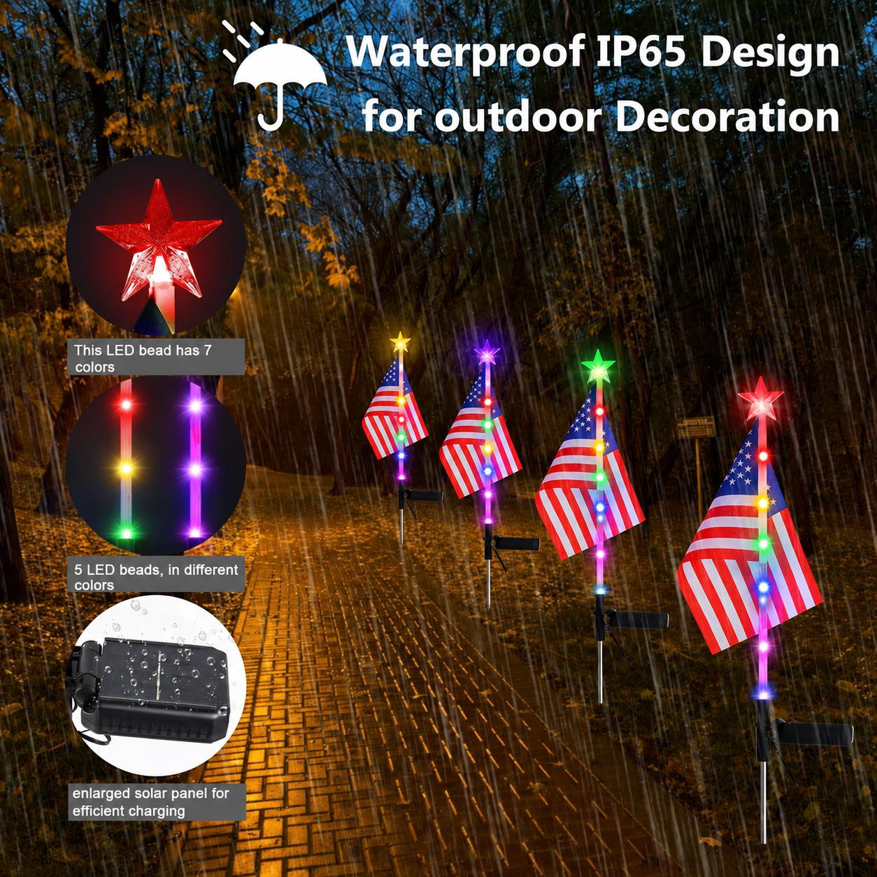 4Pcs American Flag Lights,Solar LED Lights,Solar LED String Lights,Waterproof Led Patriotic Flag Light of The United States for Yard,Garden Decoration,July 4th Independence Day,Labor Day, Festival,Holiday,Party Decoration,Christmas Decorations tiktokshops 4Pcs American Flag Lights,Solar LED Lights,Solar LED String Lights,Waterproof Led Patriotic Flag Light of The United States for Yard,Garden Decoration,July 4th Independence Day,Labor Day, Festival,Holiday,Party Decoration,Christmas Decorations tiktokshops